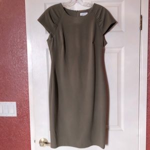 Calvin Klein olive color sheath dress size 10